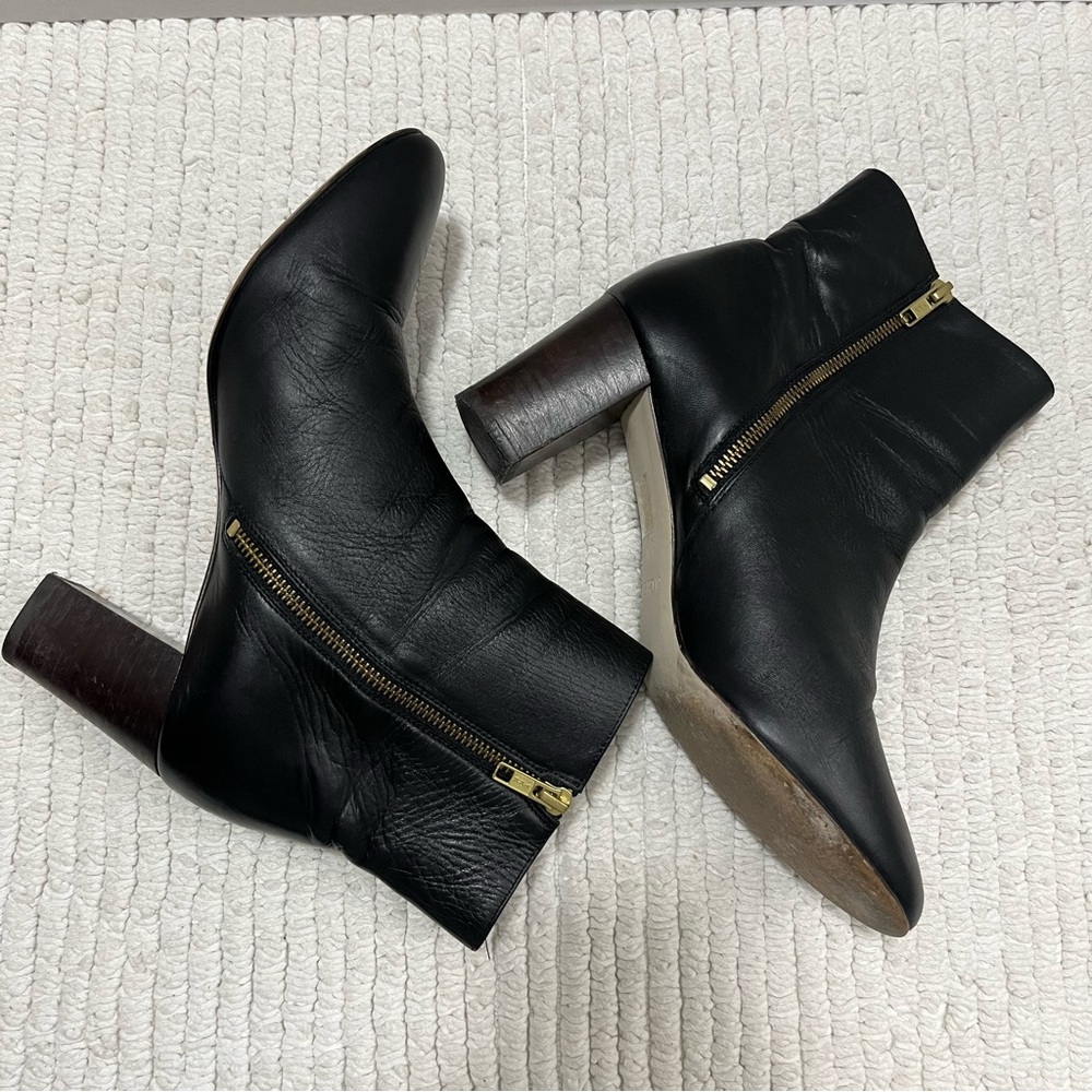 J. Crew Black Leather Ankle Boots Size 10‎ Women - Picture 7 of 16